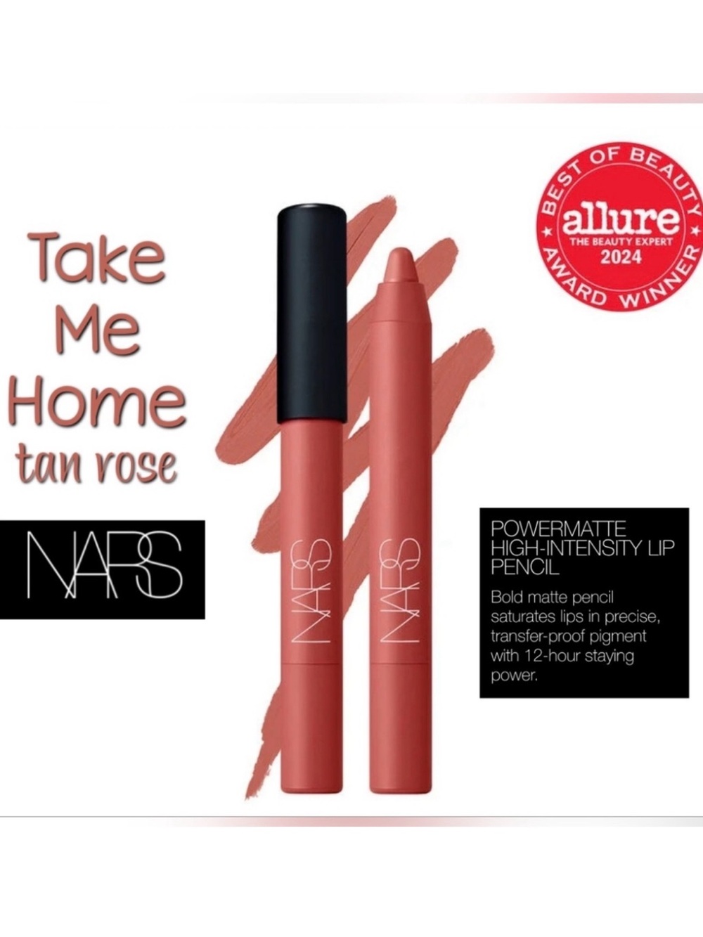 Nars Powermatte High-Intensity Lip Pencil Take Me Home Tan Rose Brand New in Box